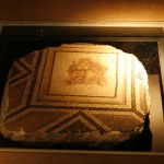 Mosaics some 2,000 years old rest under the floor at the entrance to the Eva Marie Saint Theatre.