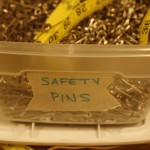 Safety pins await their next job in the costume shop.